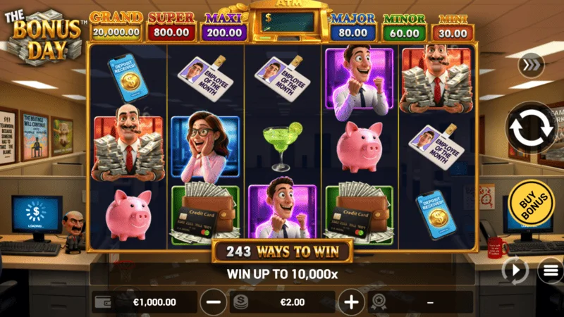 The Bonus Day - main screen with reels